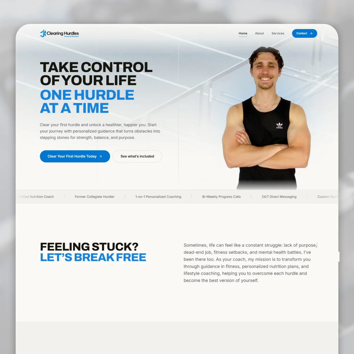 Clearing Hurdles personal training website