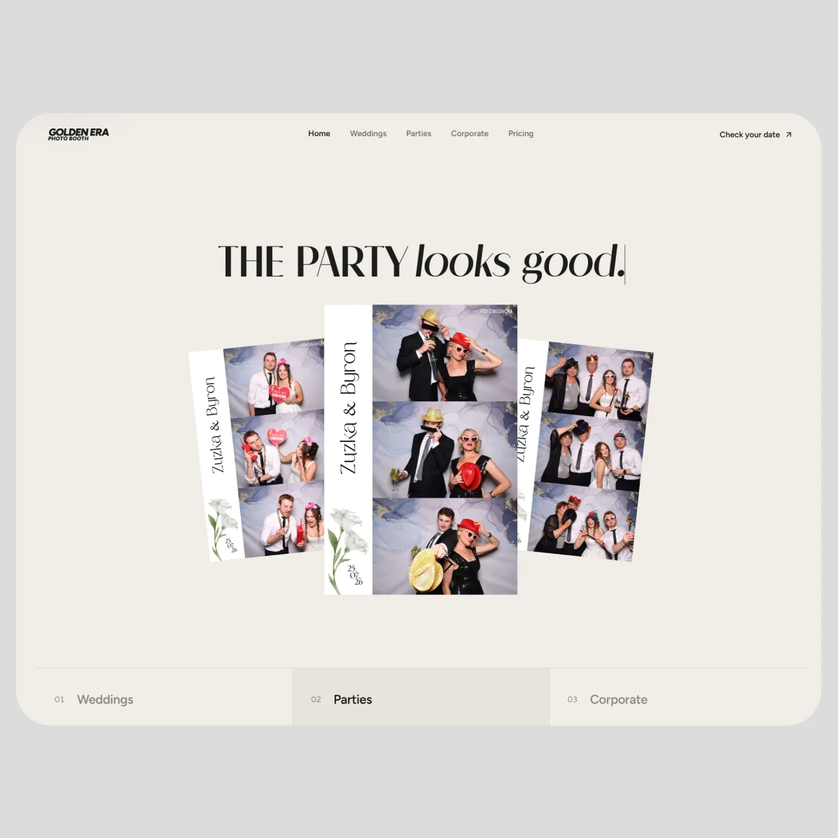 The Golden Era Photo Booth website
