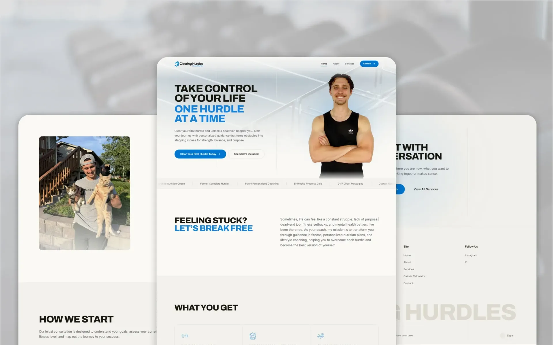 Clearing Hurdles personal training website
