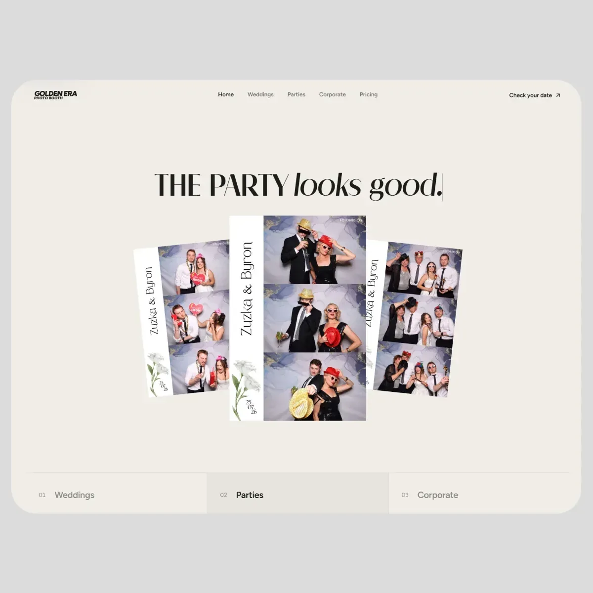 The Golden Era Photo Booth website