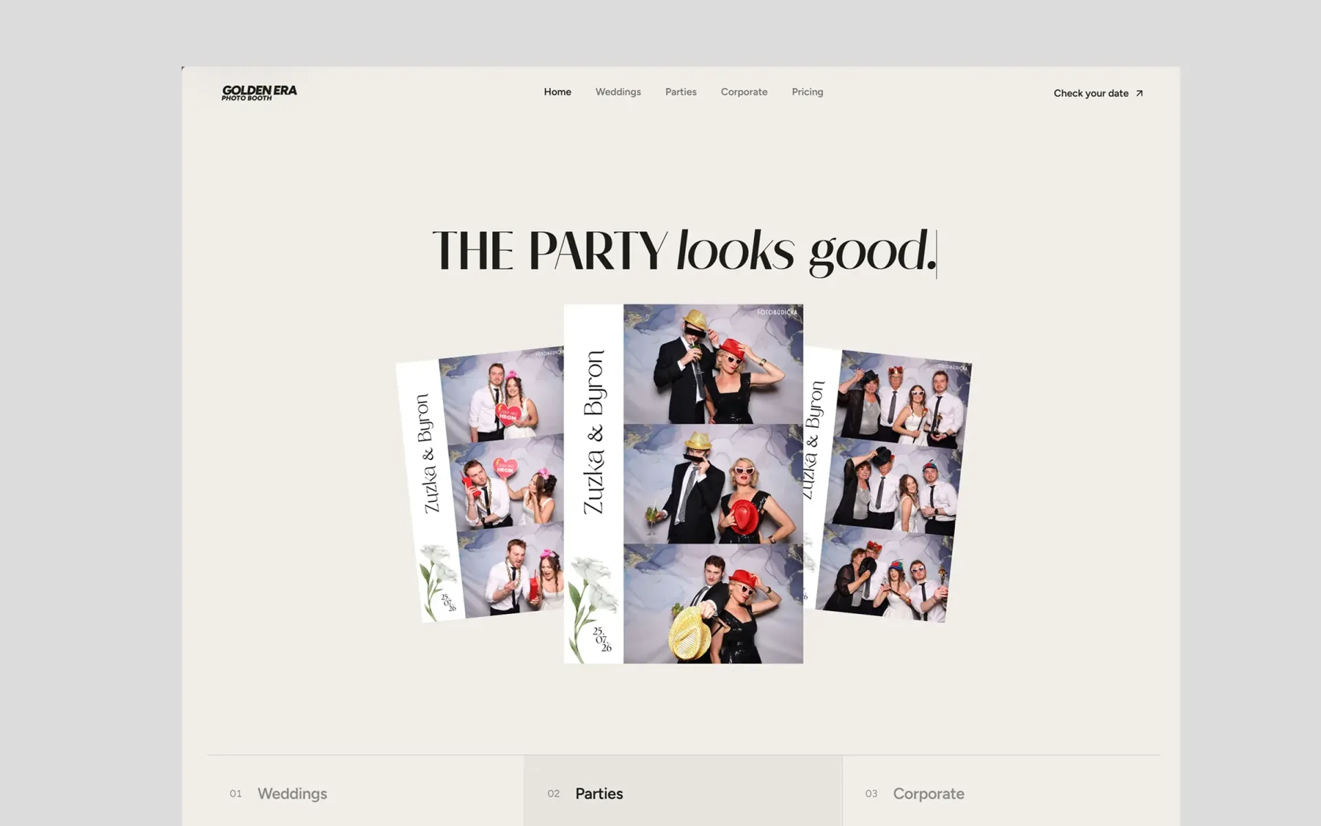 The Golden Era Photo Booth website